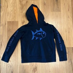 Kid Southern Tide Navy and Orange Hoodie